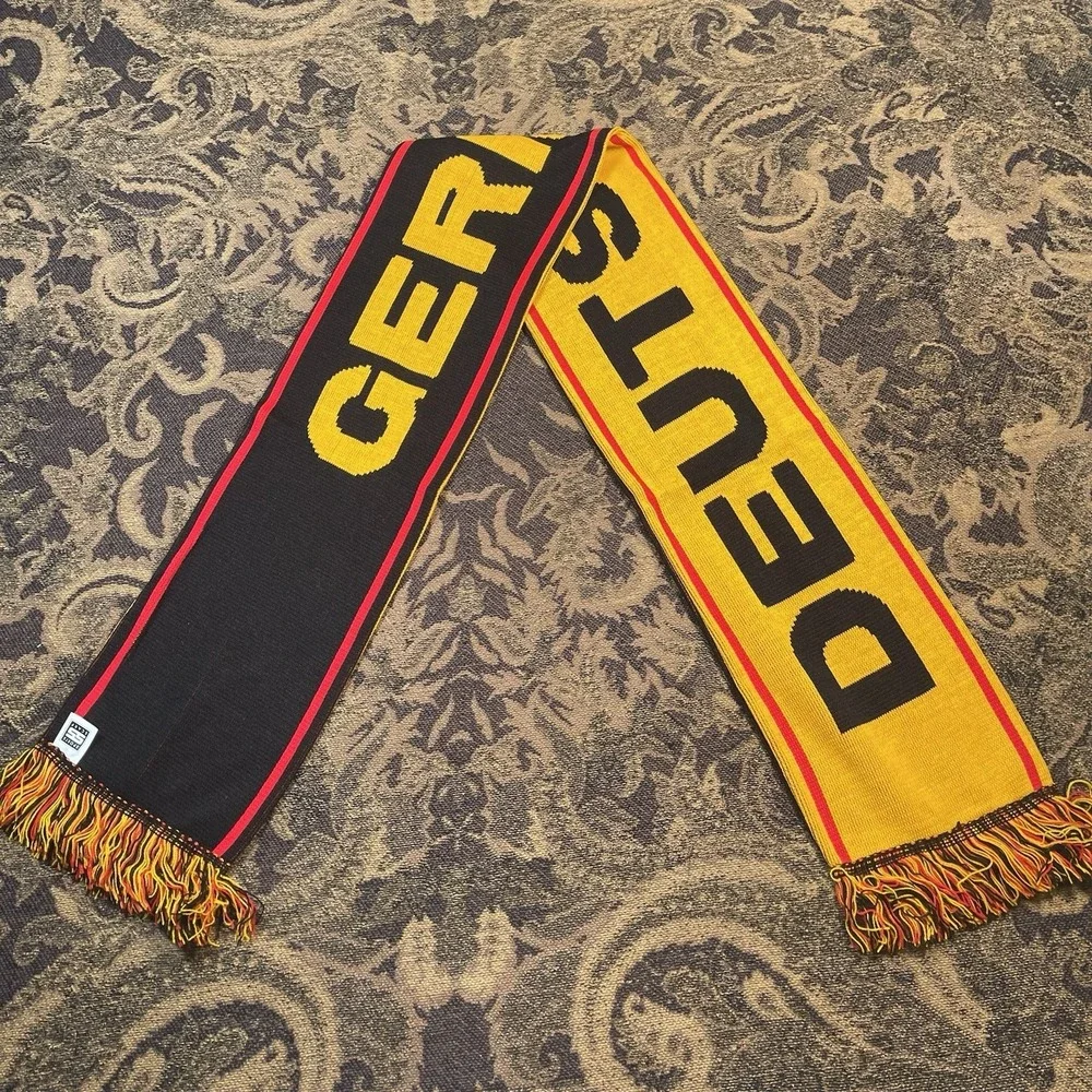 Germany Soccer Football Scarf Licensed New Black Yellow Double Sided New A
